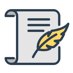 A paper and a writing pen drawing symbolizing an article.
